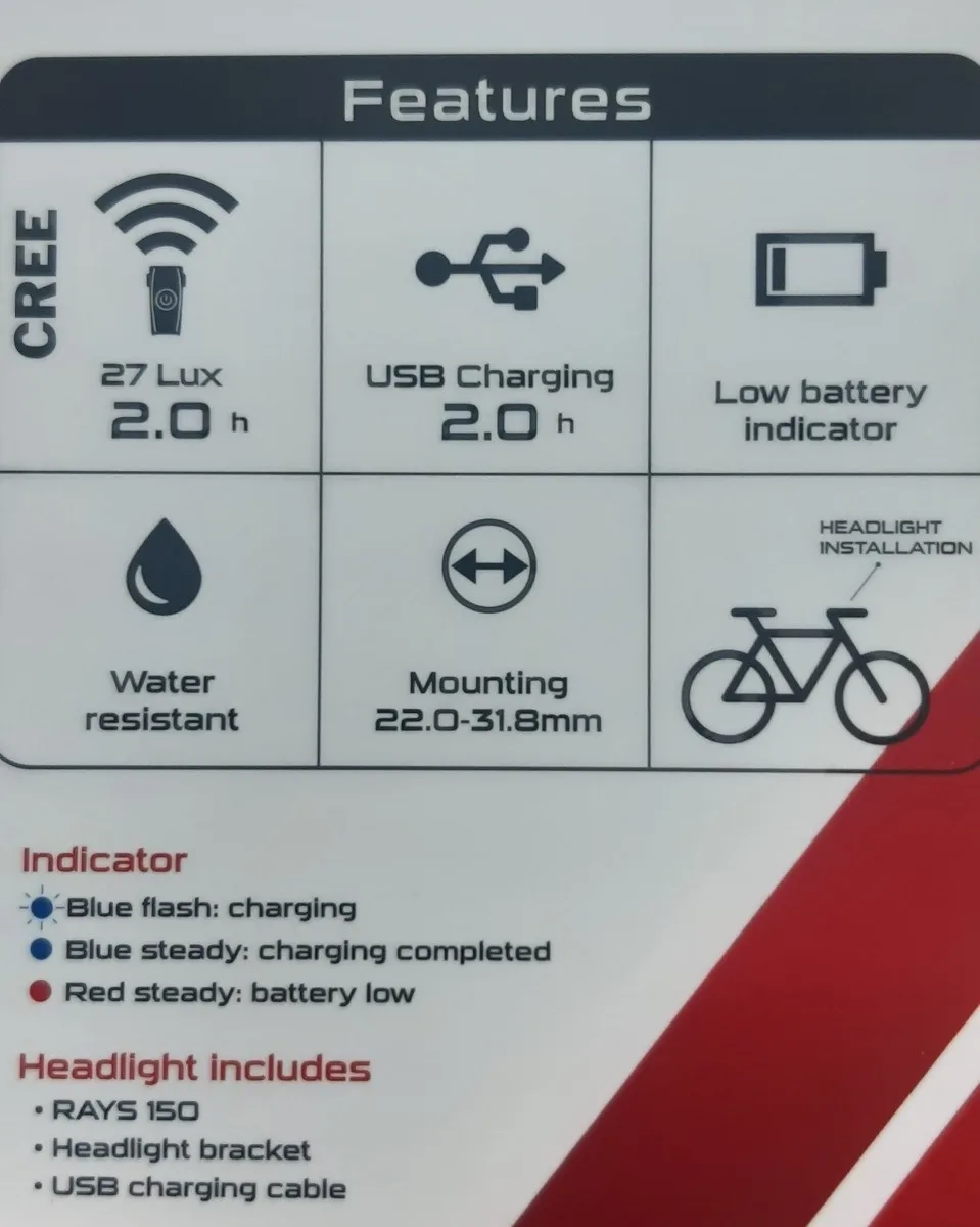 Far cu Acumulator RAYS 150 Lumeni – miniatură 5