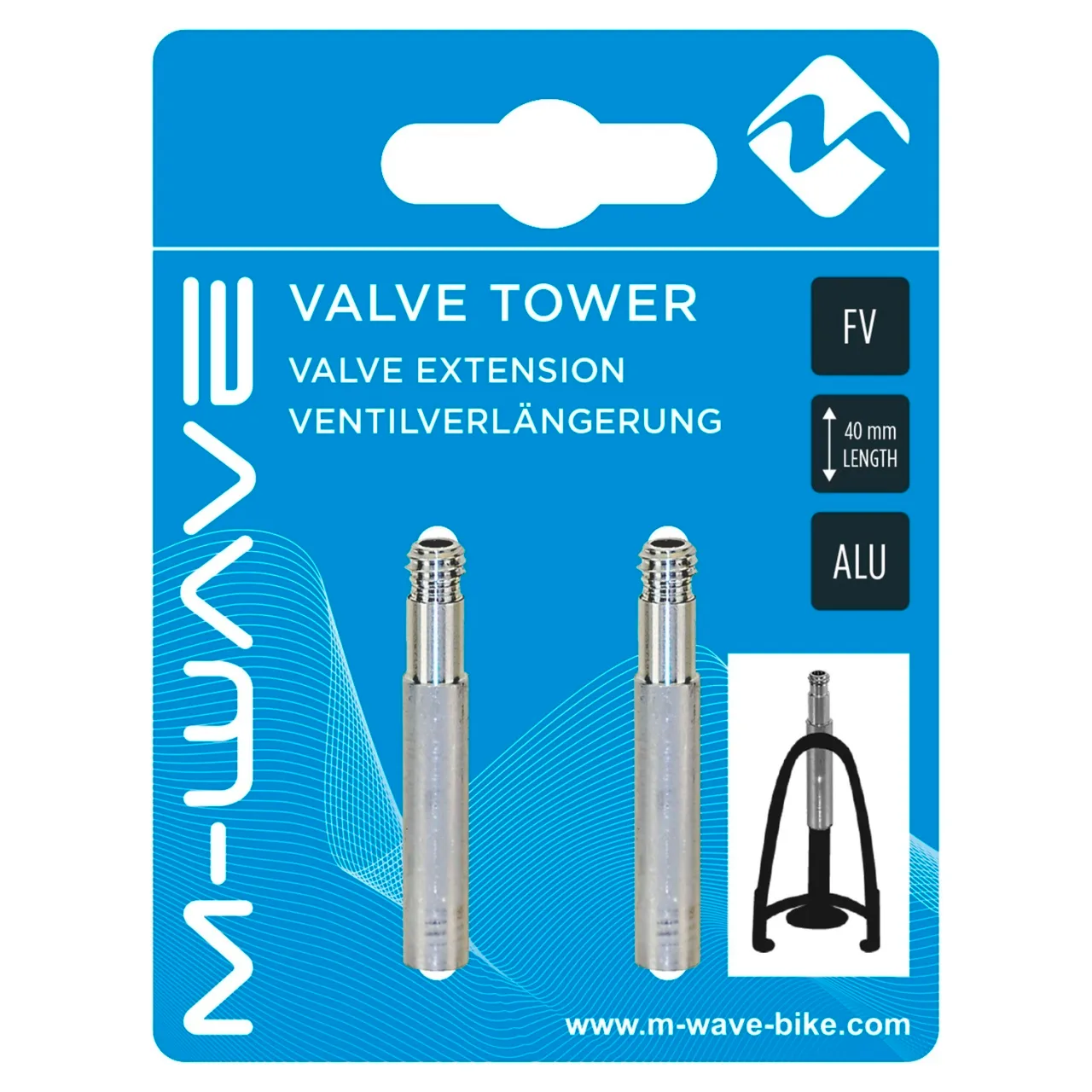 Set Extensie Valve Aluminiu 40 mm Silver – miniatură 1