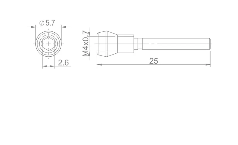 Surub de blocare a placutelor de frana M4 x 25 - SRAM RED/FORCE/RIVAL – miniatură 2
