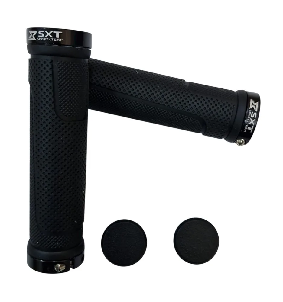Mansoane MTB ZN-005 - 130 mm Lock-On Dublu Negru – miniatură 1