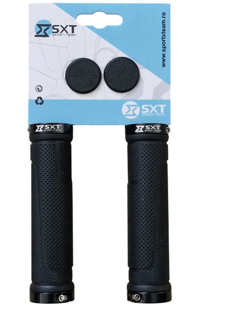 Mansoane MTB ZN-005 - 130 mm Lock-On Dublu Negru – miniatură 2