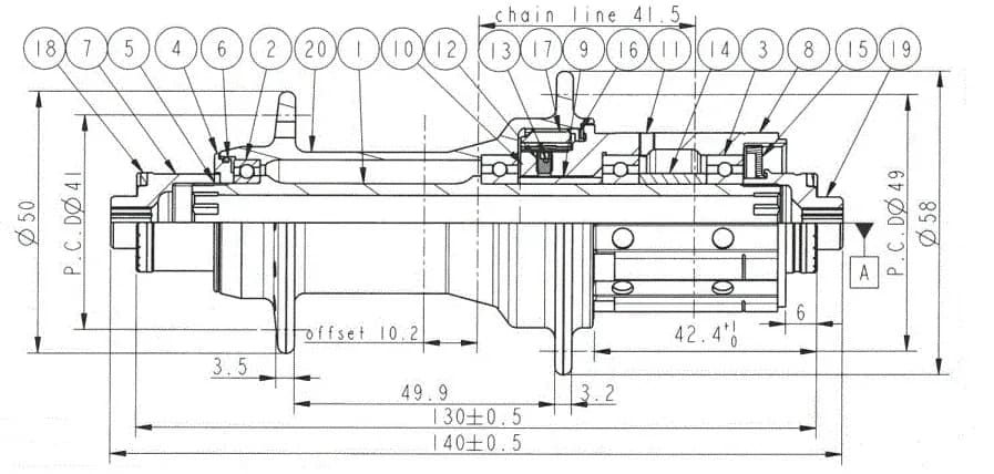 Butuc Spate F482SB-SL/AB-QR-A4ABG-11S, Negru , 24H – miniatură 3
