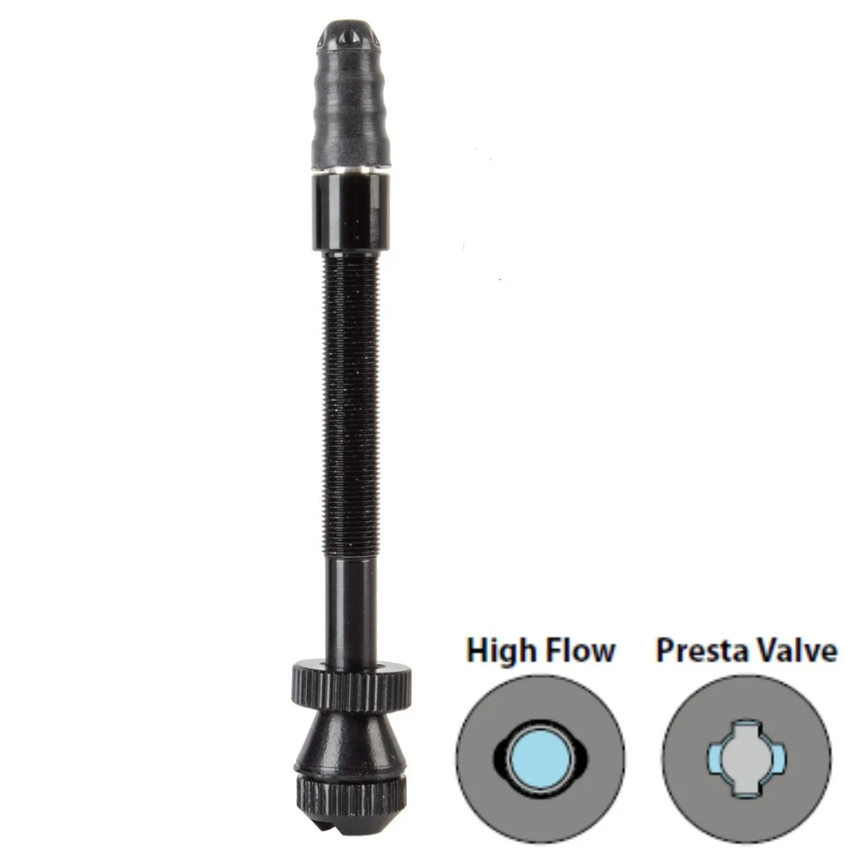 Valva Tubeless Aluminiu 29-50mm Negru High Flow(1 buc) – miniatură 1