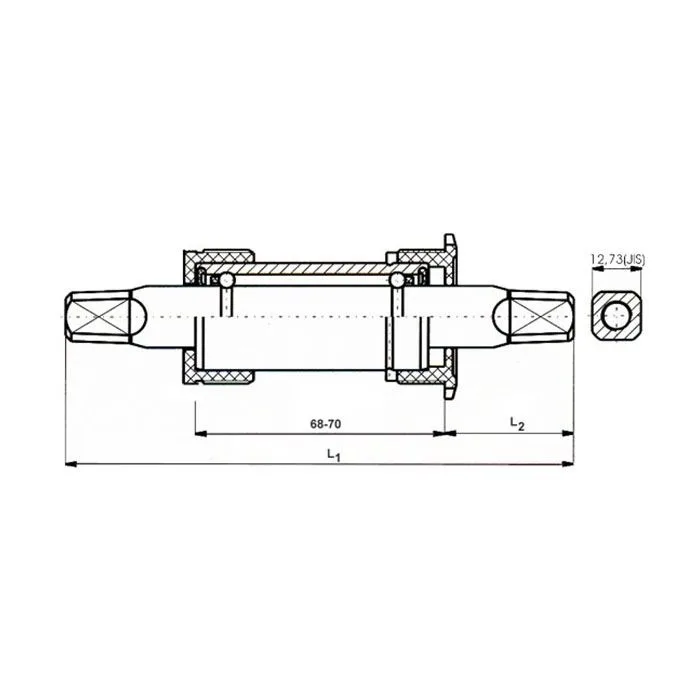 Monobloc Pedalier 103mm Negru Cupe Metal/Metal – miniatură 2