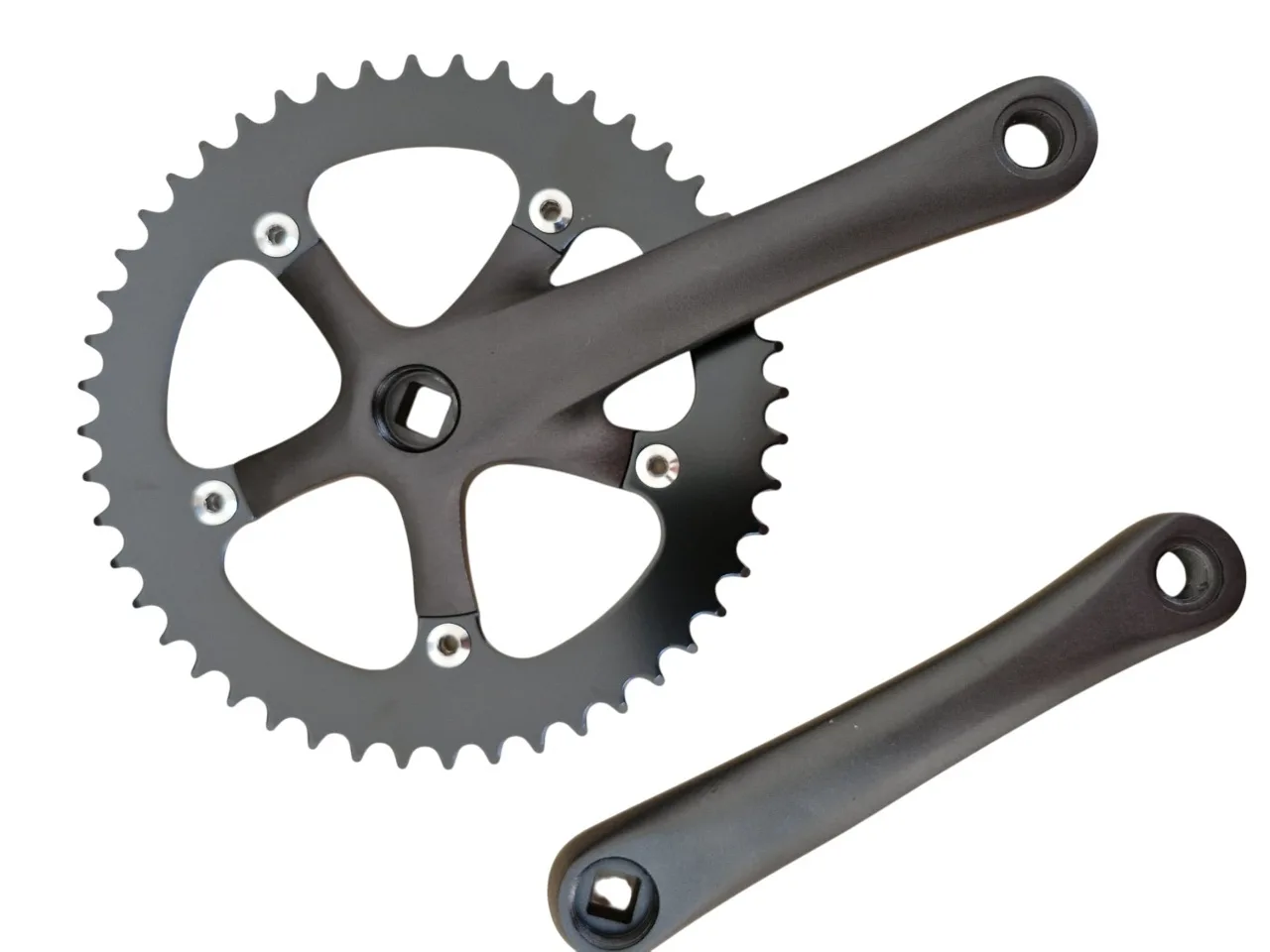 Angrenaj Pedalier 48 T Negru Aluminiu/Metal – miniatură 3