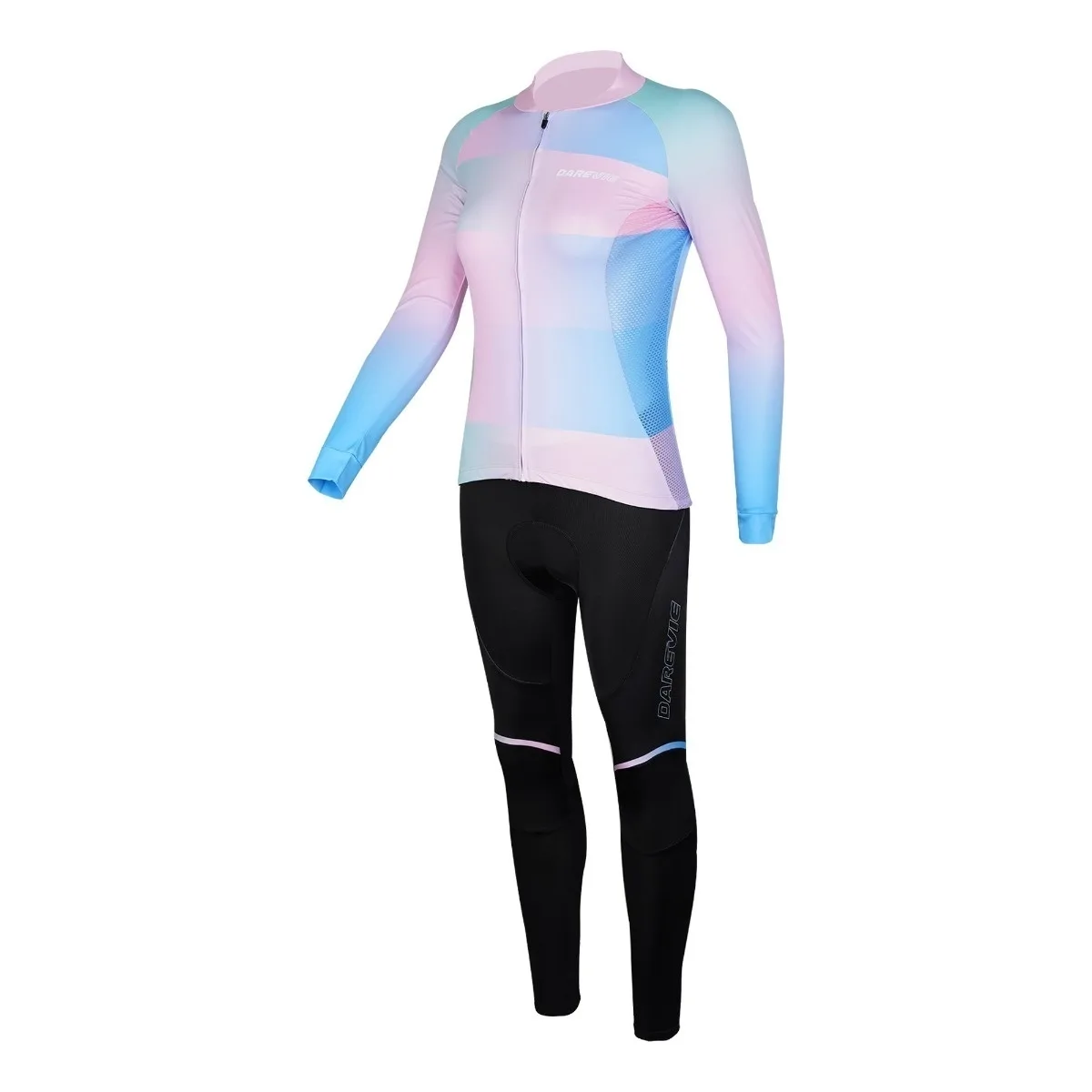 Tricou Ciclism Lady DAREVIE Albastru/Roz XL (4/4)