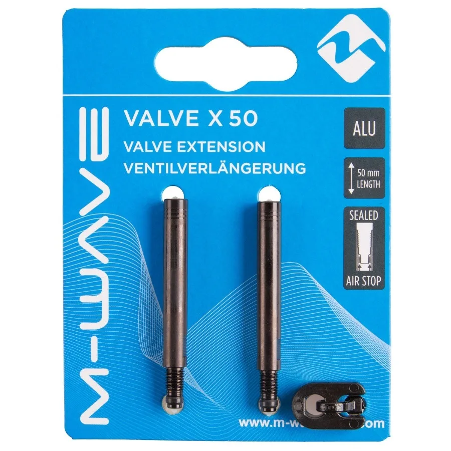 Set Extensie Valve Aluminiu 50 mm Negru (1/4)