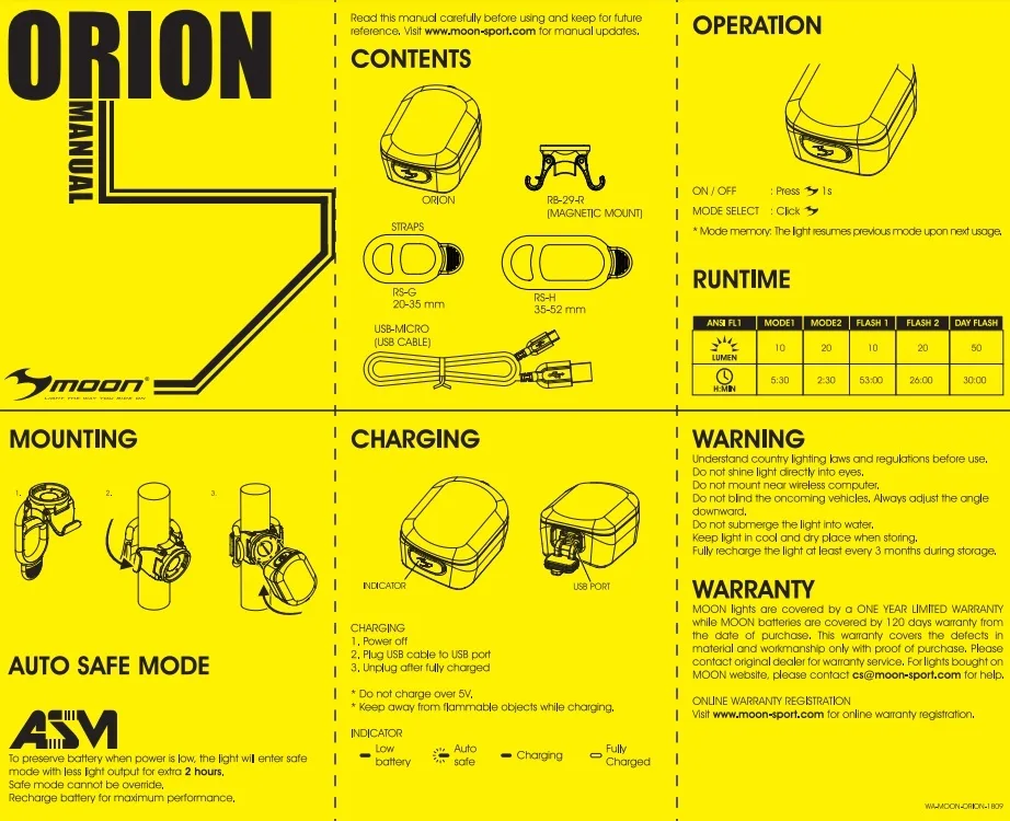 Stop Spate cu Acumulator ORION 50 Lumeni USB (7/7)