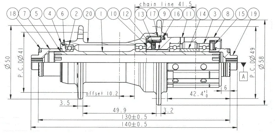 Butuc Spate F482SB-SL/AB-QR-A4ABG-11S, Negru , 24H (3/3)