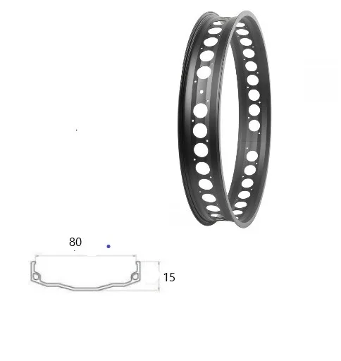 Janta Aluminiu FatBike 20 - 32H Negru (2/2)