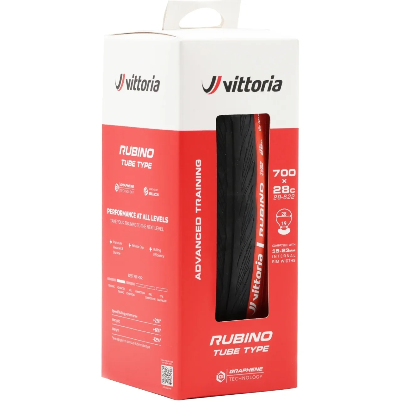 Anvelopa Rubino Tube-Type 700 x28C(28-622) Negru-Rosu Pliabil (2/5)
